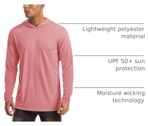 Image of MAGCOMSEN Men's Hooded UPF 50+ Sun Protection T Shirts Long Sleeve Athletic Fishing Shirts Rash Guards