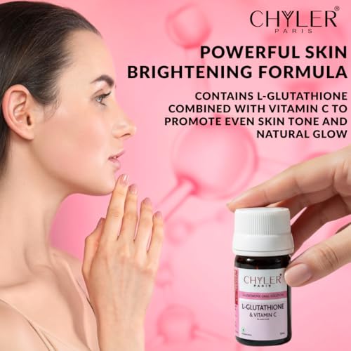 Image of L-Glutathione 500mg Nano Shot with Vitamin C 40mg | Skin Brightening & Glow Drink | Reduces Pigmentation & Dark Spots | Antioxidant Skin Support | 4 x 10ml