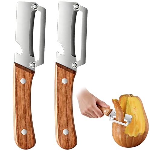 2 Stück Multifunktions-Gemüseschäle Zero Snag Holzschäler Sparschäler mit Holzgriff Vegetable Peeler Universal Holzgriffschäler Geeignet zum Schälen von Obst und Gemüse wie Kartoffeln Gurken