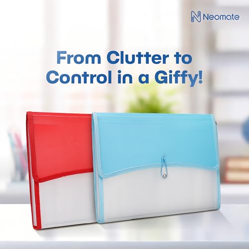 Image of 13-Pocket Expanding File Organizer | Durable Accordion Folder for Documents, Certificates, and Office Use | Red