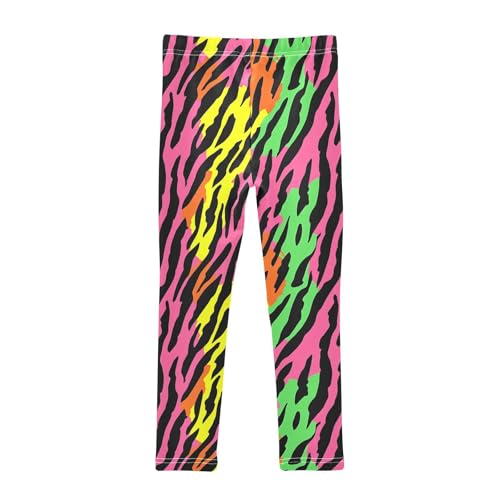 Zebra Colorful Skin Print Girls Casual Leggings for Kids Printed Long Pant Bottoms Stretch and Soft2