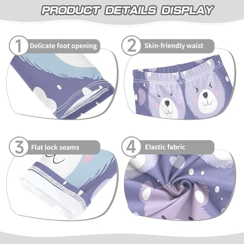 Toddler Girls Leggings Printed Yoga Pants Leggings Cute Cartoon Bear Face for Kids3