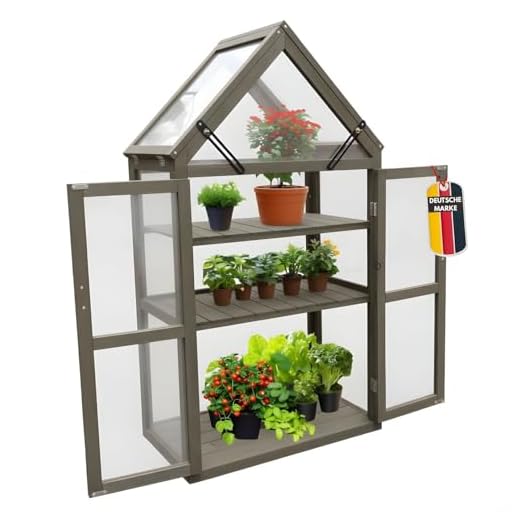 BTONGE New 5 Stück Samen Propagator Anzucht Set Mini Gewächshaus Anzuchtschale mit Deckel Zimmergewächshaus Anzuchtkasten mit Vents Dome für Pflanzenwachstum und Saatgutkeimung (12 Zellen) 12 Coemo Holz-Gewächshaus Jan – Stilvolles Design, 70x41x132 cm, Aufklappbare Türen und Dach, Winterschutz Gewächshaus -Wetterfestes Pflanzenhaus für Kräuter, Tomaten & Setzlinge Farbe Grau