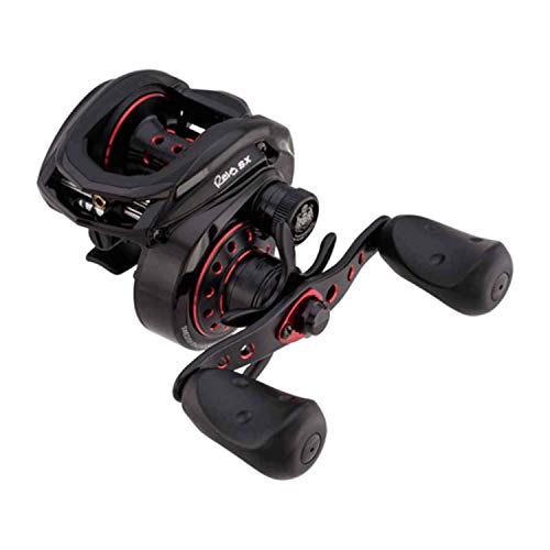 Abu Garcia Revo SX Low Profile Baitcast Reel, Size LP (1430430), 9 Stainless Steel Ball Bearings + 1 DuraClutch Roller Bearing, Strong and Lightweight