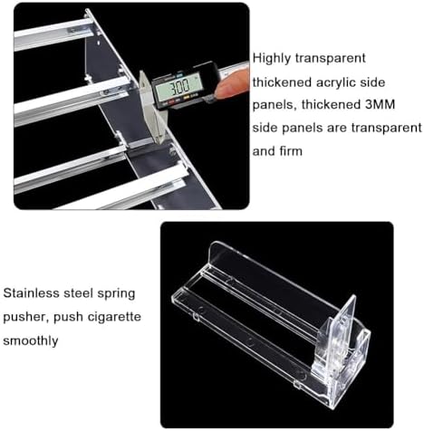 Cigarette Display Rack with Automatic Pushers - Wall-Mounted & Countertop Acrylic Shelf for Retail Stores - Easy Installation & Organization Solution