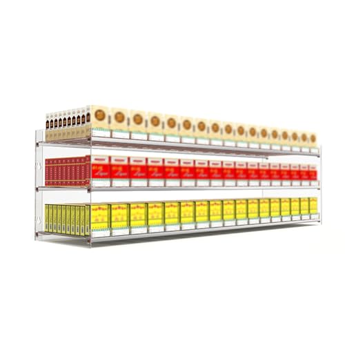 Plateau poussoir à cigarettes transparent pour comptoir de supérette