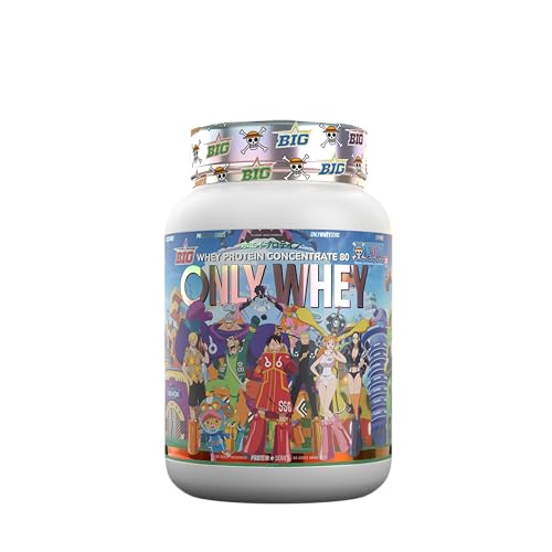 BIG - Proteína Whey ONE PIECE - Drop Edición Limitada con Holograma Oficial y 12 Tazos Coleccionables. Whey Protein Materia Prima Premium para Masa Muscular (1Kg, Sabor Tropical Sour Bubblegum)