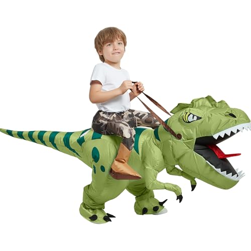 One Casa Inflatable Dinosaur Costume Kids,Blow Up Ride T Rex...