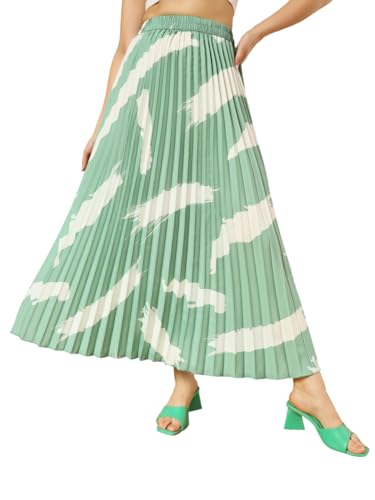Image of ZWERLON | Effortlessly and Beautiful Floral | Floral Pleated Maxi Skirts for Women | Perfect Long Sleeve, Elastic Waist