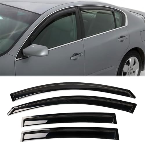 FREEMOTOR802 Tape-on Window Visors Fits 2007-2012 Nissan Altima Sedan
