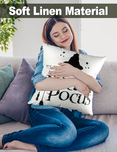 Multiwins HALLOWEEN TYPE Decorations Set Of 4 Double-Sided Print Pillow Covers 18 Inch X 18", With 8 Cute Halloween Decor Patterns, Elegant Invisible Zipper, Soft Linen Throw Pillow Covers thumb #5