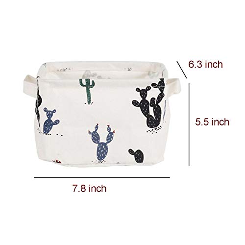 Krlifcsl Storage Bins Foldable Cactus Storage Basket For Nursery, Kids Toys, Makeup, Small Items, Desktop Organization, Set Of 4 (Cream) #TOP1