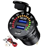 [Dual QC3.0 USB-Anschlüsse] Dieses Auto-USB-Ladegerät verfügt über zwei 18 W / 3A QC3.0-Ladeanschlüsse, was viermal schnellere Ladeanschlüsse als herkömmliche Ladegeräte ist. Kompatibel mit Quick Charge 2.0 und 1.0. Geeignet für alle gängigen USB-Geräte.