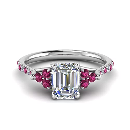 Bague émeraude de fiançailles en argent le cadeau idéal de taille 47 à 70
