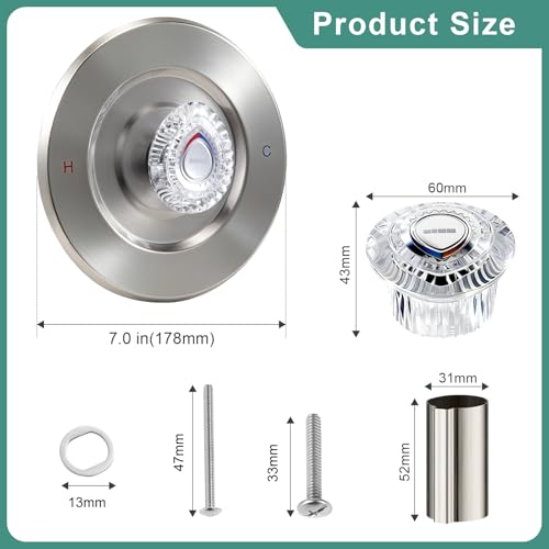 Image of T470 Shower Trim Kit, Compatible with Moen Chateau Shower Trim Kit, Single-Handle Tub /Shower Valve Trim, Includes Escutcheon, Tubes, Screws and Shower Handle (Brushed Nickel)