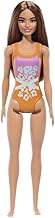 Barbie ​Beach Doll with Light Brown Hair, Pink and Orange One-Piece Swimsuit with Tropical Print, Pool and Beach Toys