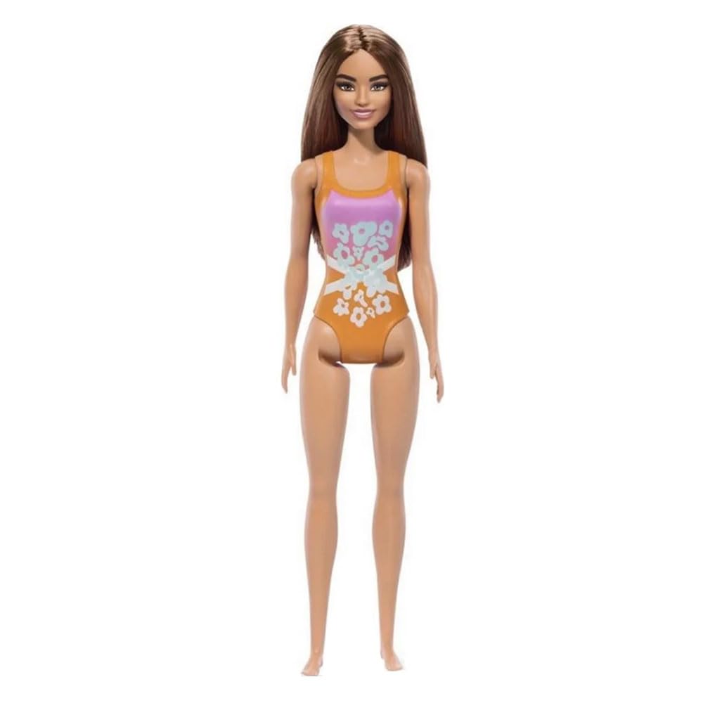Barbie Beach Doll with Light Brown Hair, Pink and Orange One-Piece Swimsuit with Tropical Print, Pool and Beach Toys - Review, Price and Buying Guide