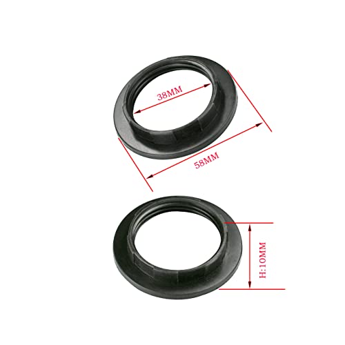 Image of E26 Lamp Shade Rings, Black Light Socket Shade Ring, Aluminum Lamp Retainer Rings Replacement for Glass Light Fixture Porcelain Lamp Holder, Threaded Diameter 1-1 /2 Inch (39mm), 6-Pack