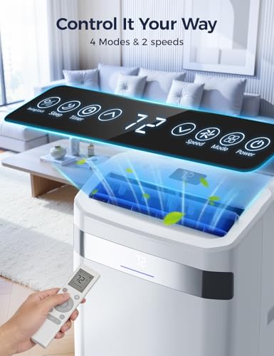 Image of Portable Air Conditioner 12000 BTU, Cools Rooms up to 550 Sq. Ft, Portable AC, Dehumidifier & Fan Mode, Sleep Mode, 24-Hour Timer, Remote Control, Window Installation Kit 1 piece
