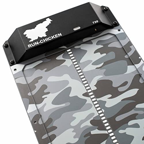 Run-Chicken Door (Camo Gray) Automatic Chicken Coop Door Opener With Timer, Programmable Light Sensor, Battery Powered, Delay Options, Aluminum Door, Automatic Chicken Door Opener Model T50 #TOP3