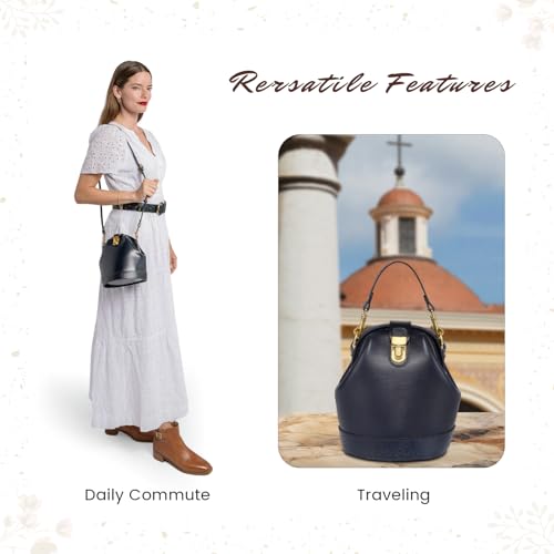 Image of OLD TREND Doctor Bucket Crossbody Handbag | Luxurious and Versatile Bag for Women | Genuine Cowhide Leather