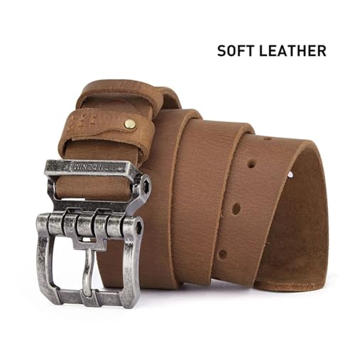 Men’s Vintage Casual Belt Top Layer Genuine Leather Strap with Pin Buckle Classic Style Jeans Waistband3