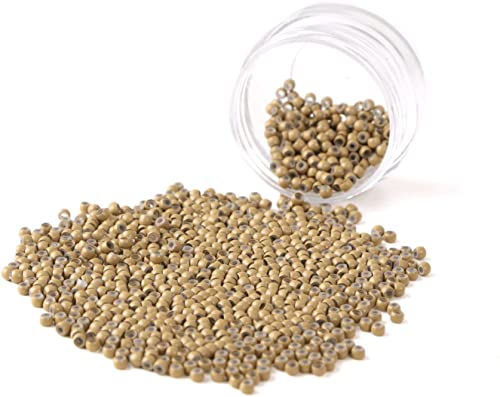 Vlasy Silicone Lined Nano Rings Beads for Nano Tip Hair Extensions Micro Nano Beads (1000pcs, Light Brown)