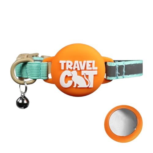 Travel Cat AirTag Collar with GPS & Reflective Nylon