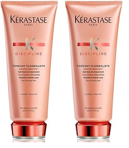 Kérastase Discipline, Acondicionador Alisador, Movimiento y Brillo, Para Pelo Encrespado, Fondant Fluidéaliste, 200 ml (Paquete de 2)