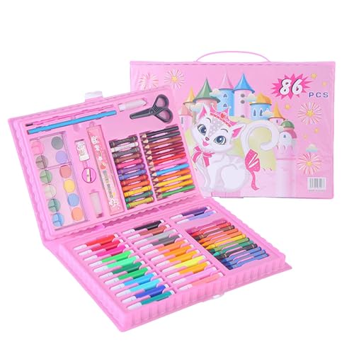 Set De Pinceles De Pintura - 86 Piezas Variadas Ďe Arte & Maletín Đe Transporte Sets D́e Colorear, D̄e Arte Dé Pintura Ďé Lujo | 6-12, Estuche Set Đé Árte Regalo Incluye Pasteles Al Óleo Ceras
