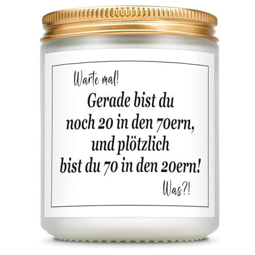 Giftasy 70. Geburtstag Frauen - Duftkerze mit Spruch, Geschenk zum 70 Geburtstag Mann, Geschenke für 70 Jährige Frauen, Geburtstagsgeschenk