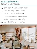 ÖLMÜHLE SOLLING - BIO Leinöl | Täglich mühlenfrisch kaltgepresstes Öl aus Leinsamen. Leinöl mit mildem und nussigem Geschmack. Reich an Omega-3-Fettsäuren | Inhalt: 500 ml