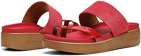 Donald Pliner Women's Farris Distressed Metallic Wedge Sandal, Tomato, 8 | Image 2