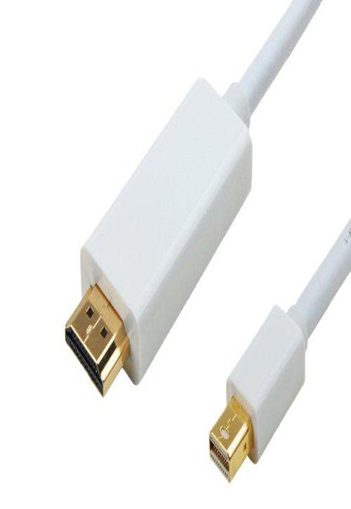 Cable Mini DisplayPort HDMI 1,8m blanco con conectores robustos y transmisión estable 2