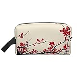 Neceser de viaje grande – Kit reutilizable de flores de cerezo japonés para artículos de tocador, organizador portátil para hombres y mujeres, blanco, talla única