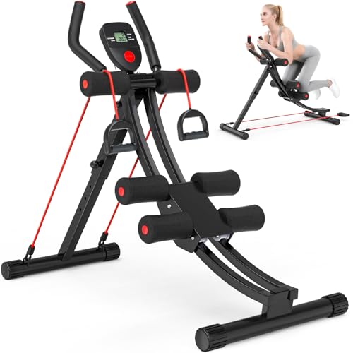 Ab Machine Adjustable Ab Workout Equipment for Home Gym Foldable Ab Trainer Machine Strength Training Exercise Equipment Core & Ab Trainer Machine for Body Shaping