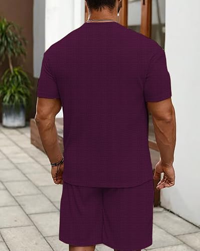 Image of Vogaan Men's T-Shirt and Shorts Set | Top & Shorts Night Suits Set | Night Wear for Men