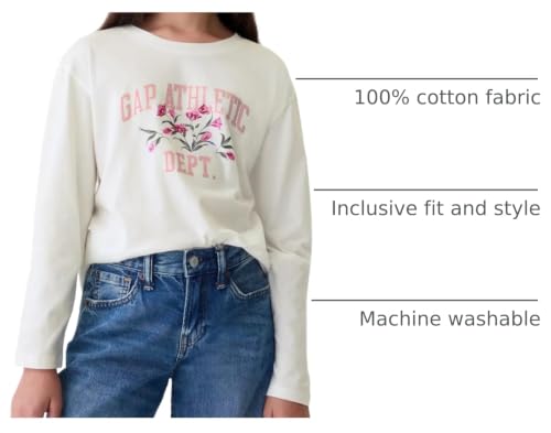 Image of Gap Girls Long Sleeve Logo Tee T-Shirt