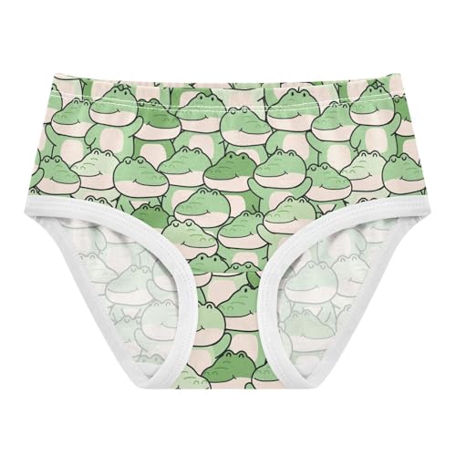 Little Girls' Soft Cotton Underwear Kids Breathable Comfort Cute Crocodile Cartoon Panties Briefs Toddler