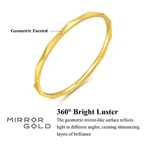 Chow Sang Sang Dazzling Mirror Gold 999.9 24K Solid Gold Price-By-Weight 18.71G Gold Geometric Faceted Stackable Slip-On Bangle For Women 93361K | 6 (Wrist Size:14-15 Cm) #TOP1