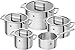 Price comparison product image Zwilling 5-piece Pot-Set, with 4 Lids, Suitable for Induction, Stainless Steel, Vitality