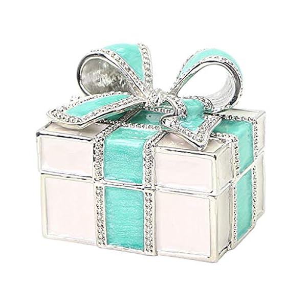 Caja de joyería exquisita de alta gama, caja de anillos creativos, arco, aleación de hojalata, cristal artificial, utilizado para regalos, anillos, bodas, regalos de San Valentín. ( Color : Red )