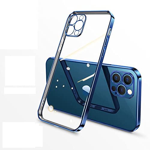 Coque silicone iPhone 11 Pro transparente avec cadre renforcé bleu marine rigide