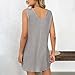 Gray Ladies Plain Midi Knee Length Loose Fit Dresses for Women Sleeveless Crew Neck Casual Summer Fall 2025 Clothes Fashion Country Concert Y2K M