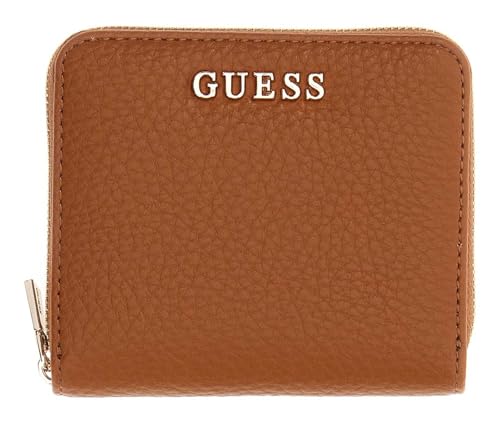 Porte-monnaie GUESS Jessa zippé avec rangements de cartes couleur marron caramel