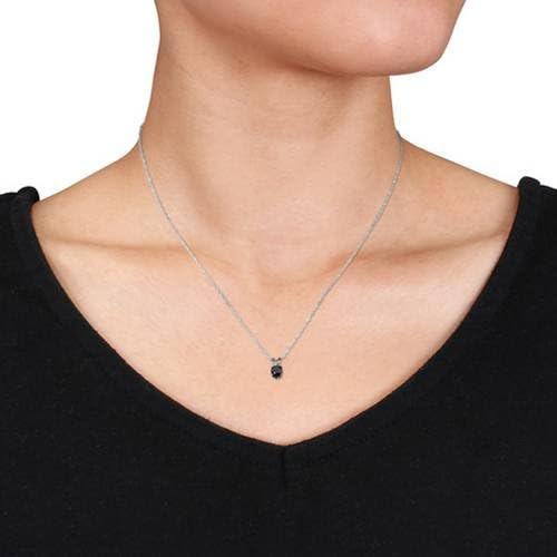 1 CT Black Diamond Solitaire Pendant 