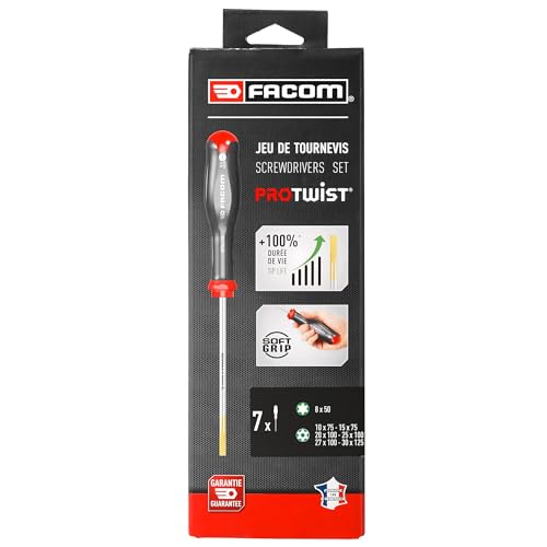 FACOM Jeu de 7 tournevis Protwist Torx et tamper lame ronde ATXR.J7PB
