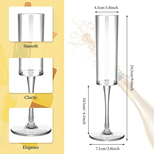 Champagne Flutes Goblets Plastic Acrylic Wine Toasting Goblets Crystal Disposable Cocktail Cups Drinkware Reusable For Christmas Party Wedding Birthday Anniversary(Clear,8 Pieces) #TOP1
