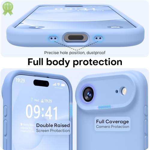 Image of LOVE 3000 Designed for iPhone Air Case, Premium Silicone [Compatible with Magsafe][Soft Anti-Scratch Microfiber Lining] Shockproof Protective Phone Case for Men Women 6.5 inch, Light Blue