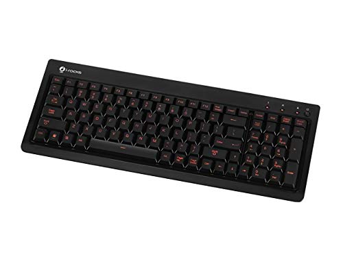 i-Rocks KR-6820E Wired Compact Keyboard, Compact Sized, Soft Orange Backlight Keys, 104 Keys - Black